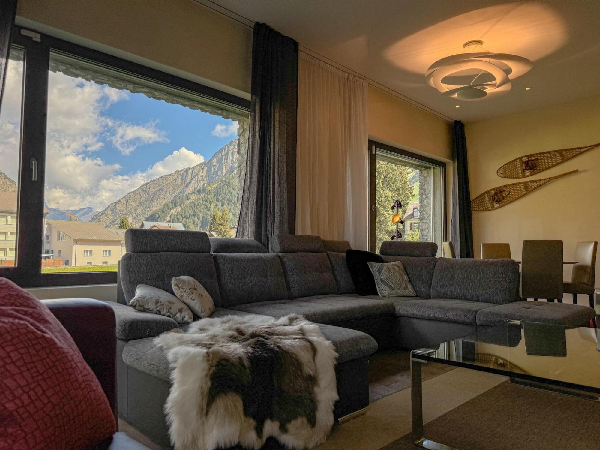 Modernes Bergblick Im Herzen Von Sonne & Terasse Apartment Andermatt